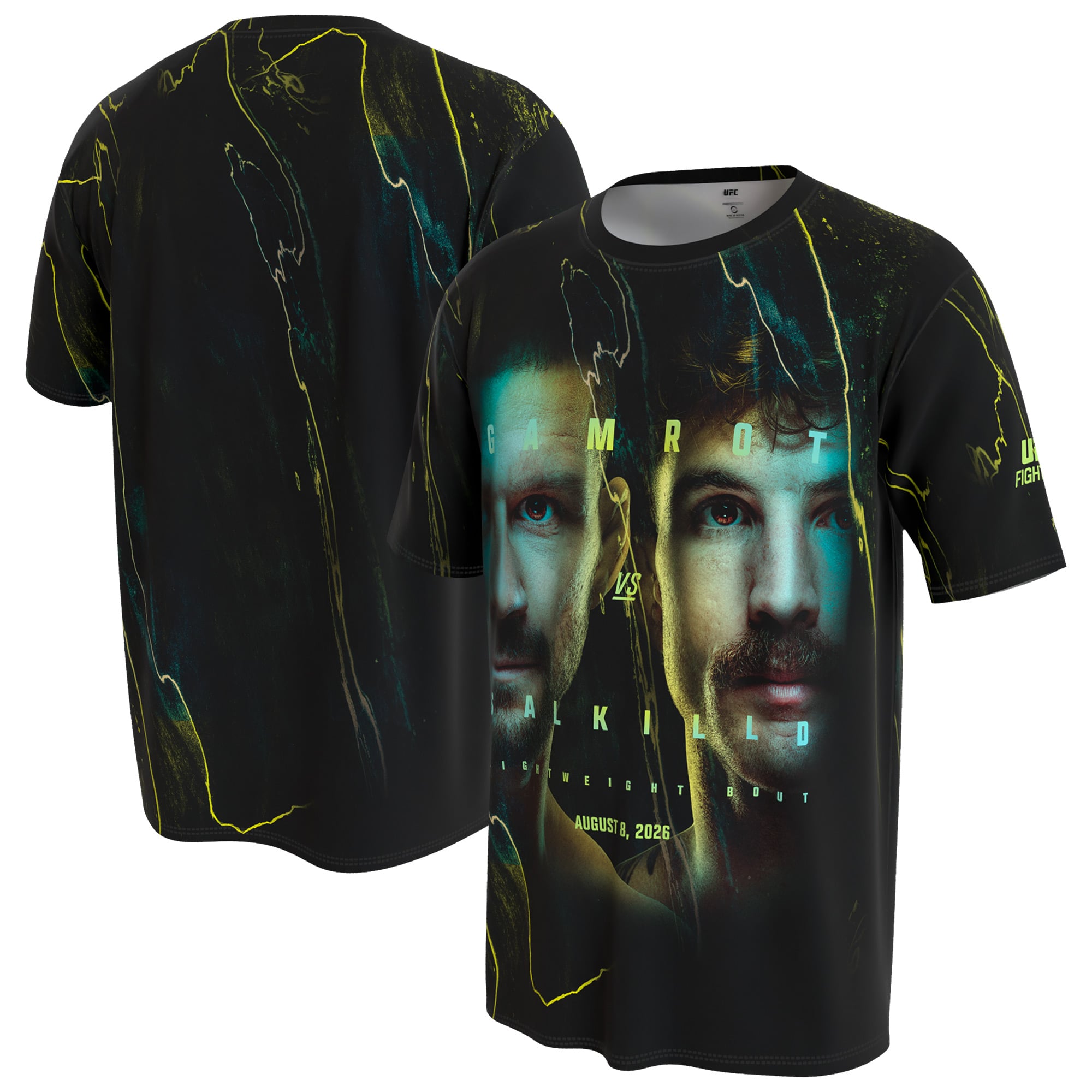 Men's ProSphere Black UFC Gamrot vs. Salkilld Fight Night T-Shirt