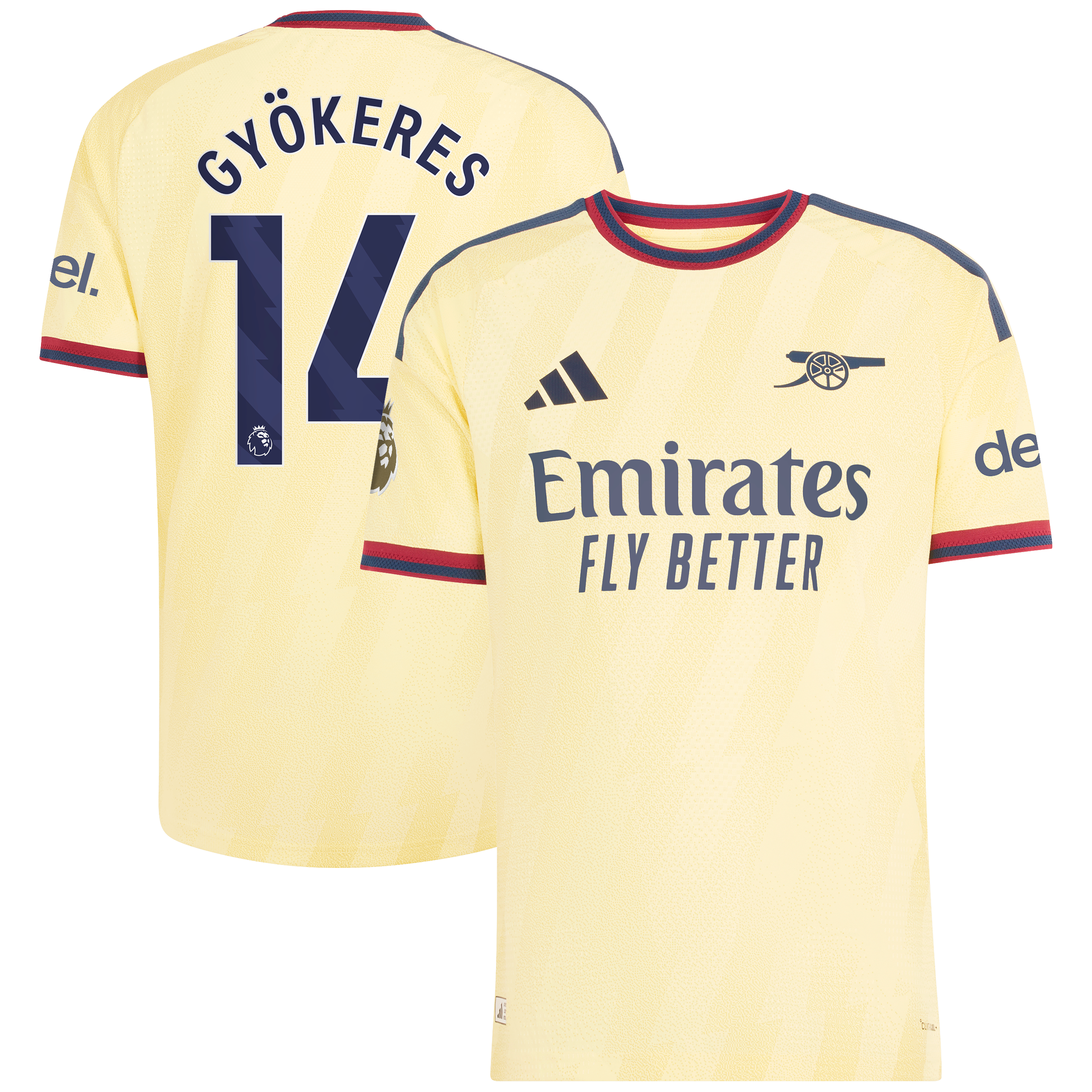 Men's adidas Viktor Gyökeres Yellow Arsenal 2026/27 Third On-Field Authentic Jersey