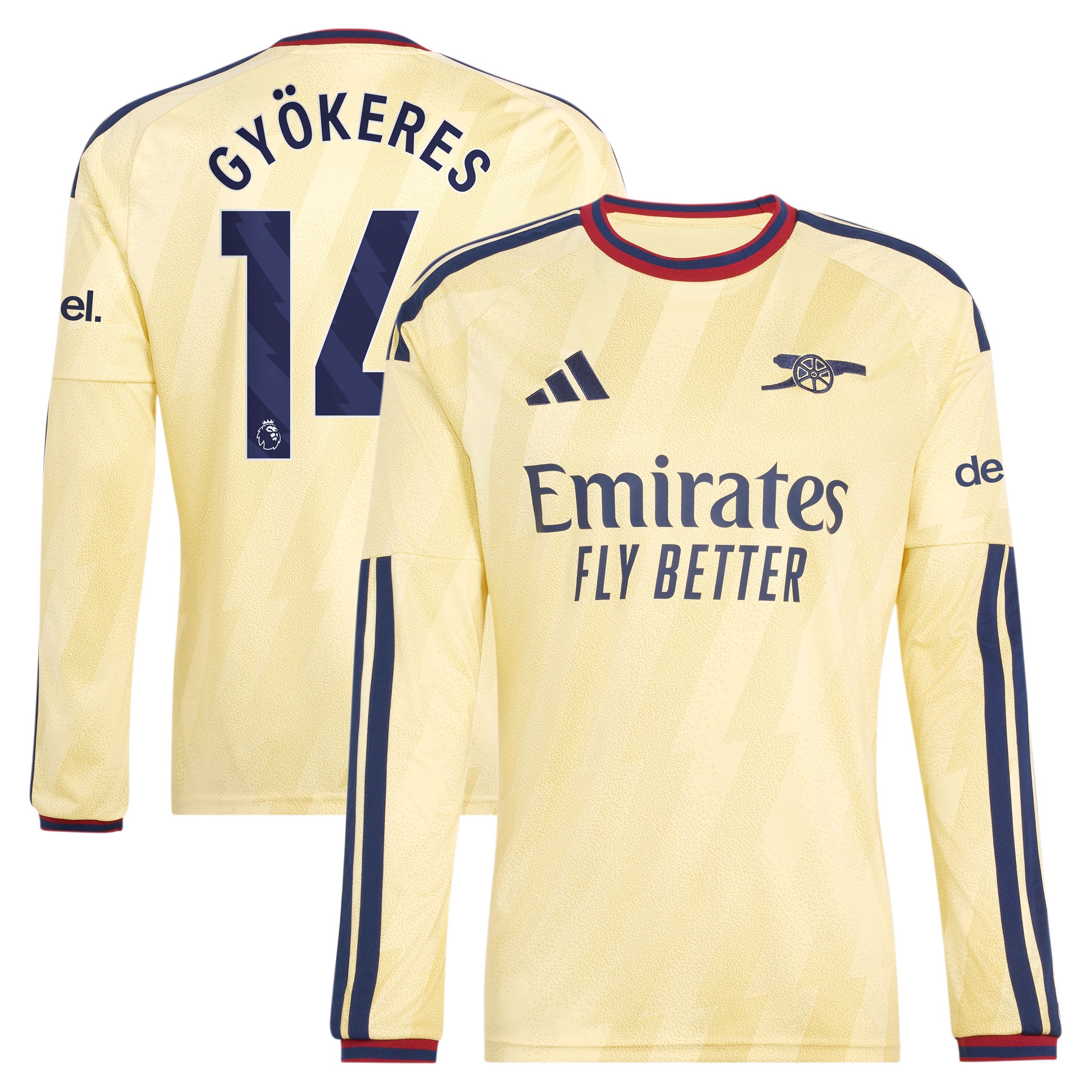 Men's adidas Viktor Gyökeres Yellow Arsenal 2026/27 Third Replica Long Sleeve Jersey