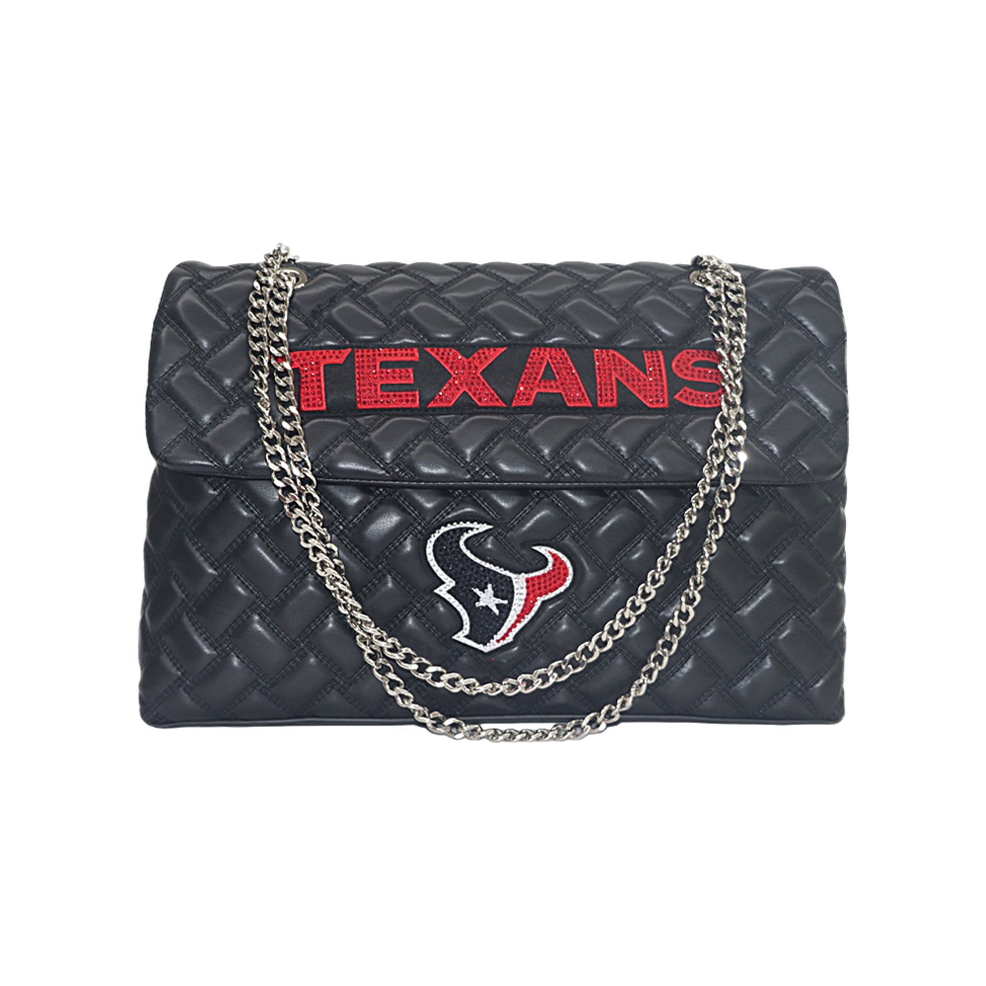 Women's Cuce Black Houston Texans Vegan Leather Oversized Tote Bag