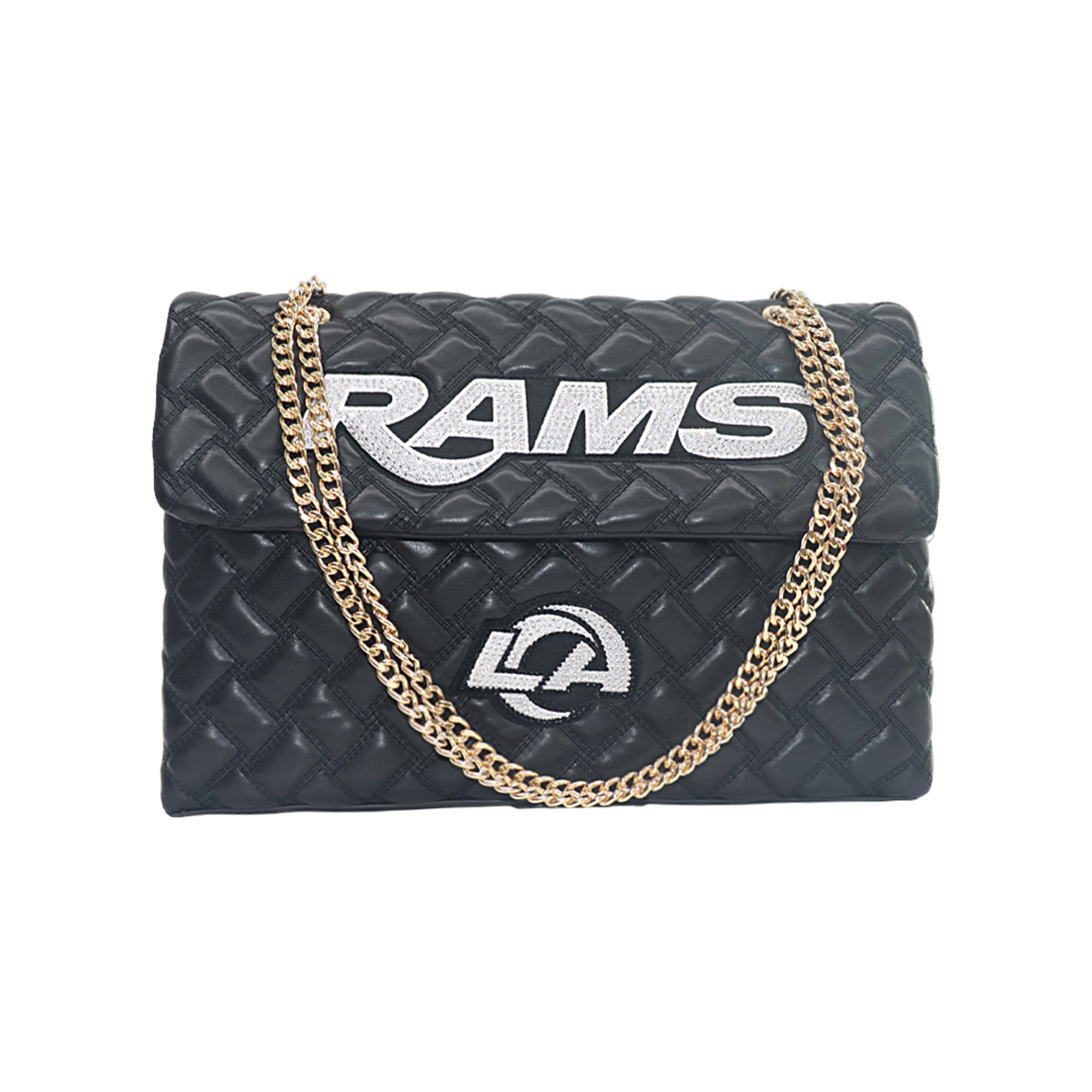 Women's Cuce Black Los Angeles Rams Vegan Leather Oversized Tote Bag