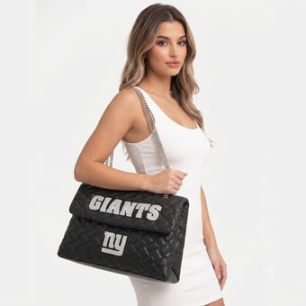 Women's FABGATING by Cuce  Black New York Giants Vegan Leather Oversized Tote Bag