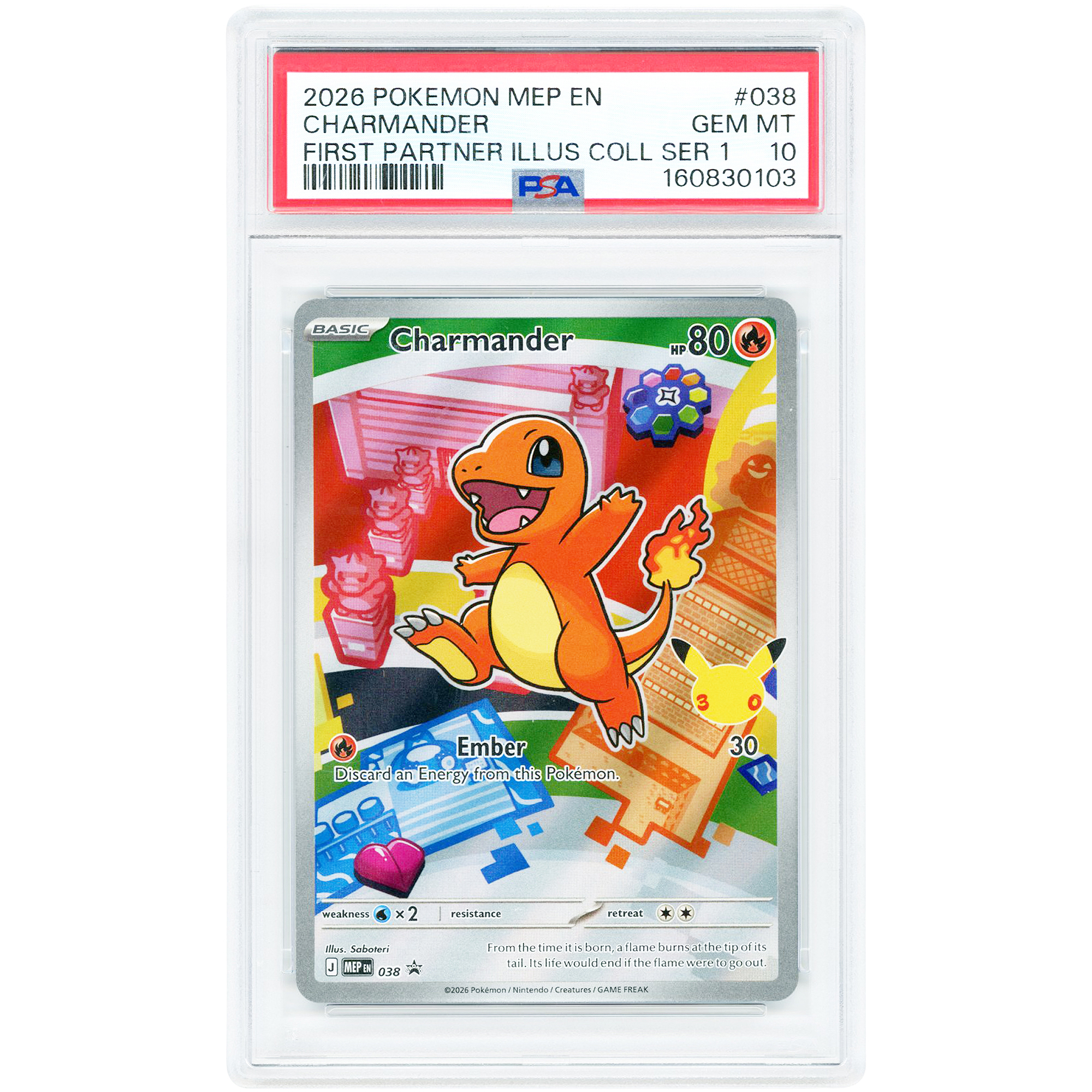 Charmander 2026 Pokemon Mega Evolution Promo #38 PSA Authenticated 10 Card