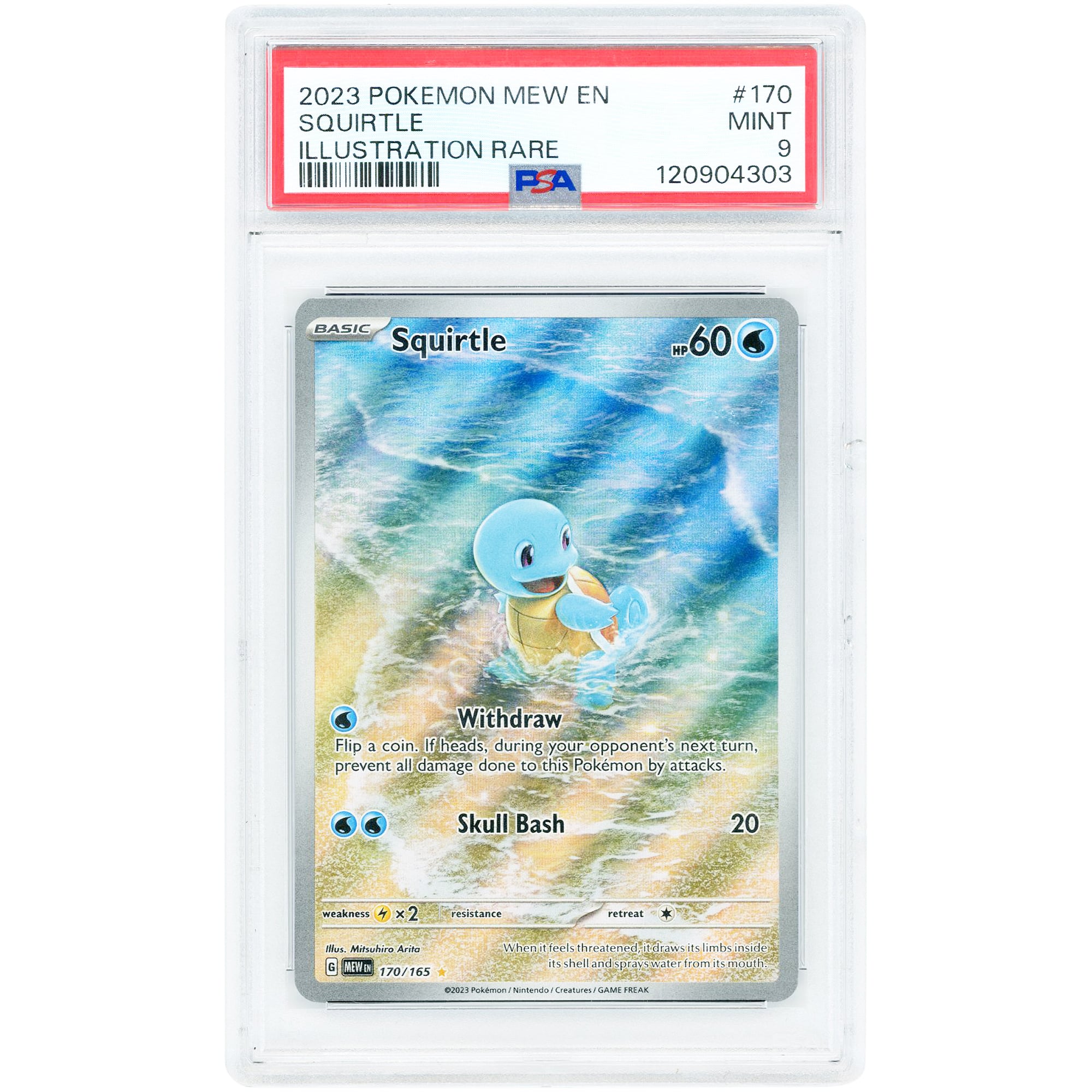 Squirtle 2023 Pokemon 151 Illustration Rare #170 PSA Authenticated 9 Card