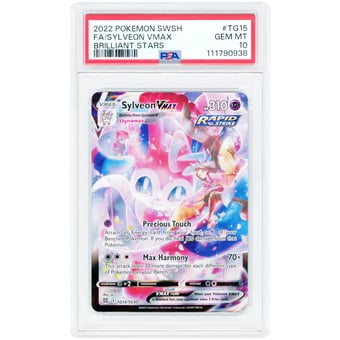 Sylveon VMAX 2022 Pokemon Brilliant Stars Trainer Gallery Ultra Rare #TG15 PSA Authenticated 10 Card
