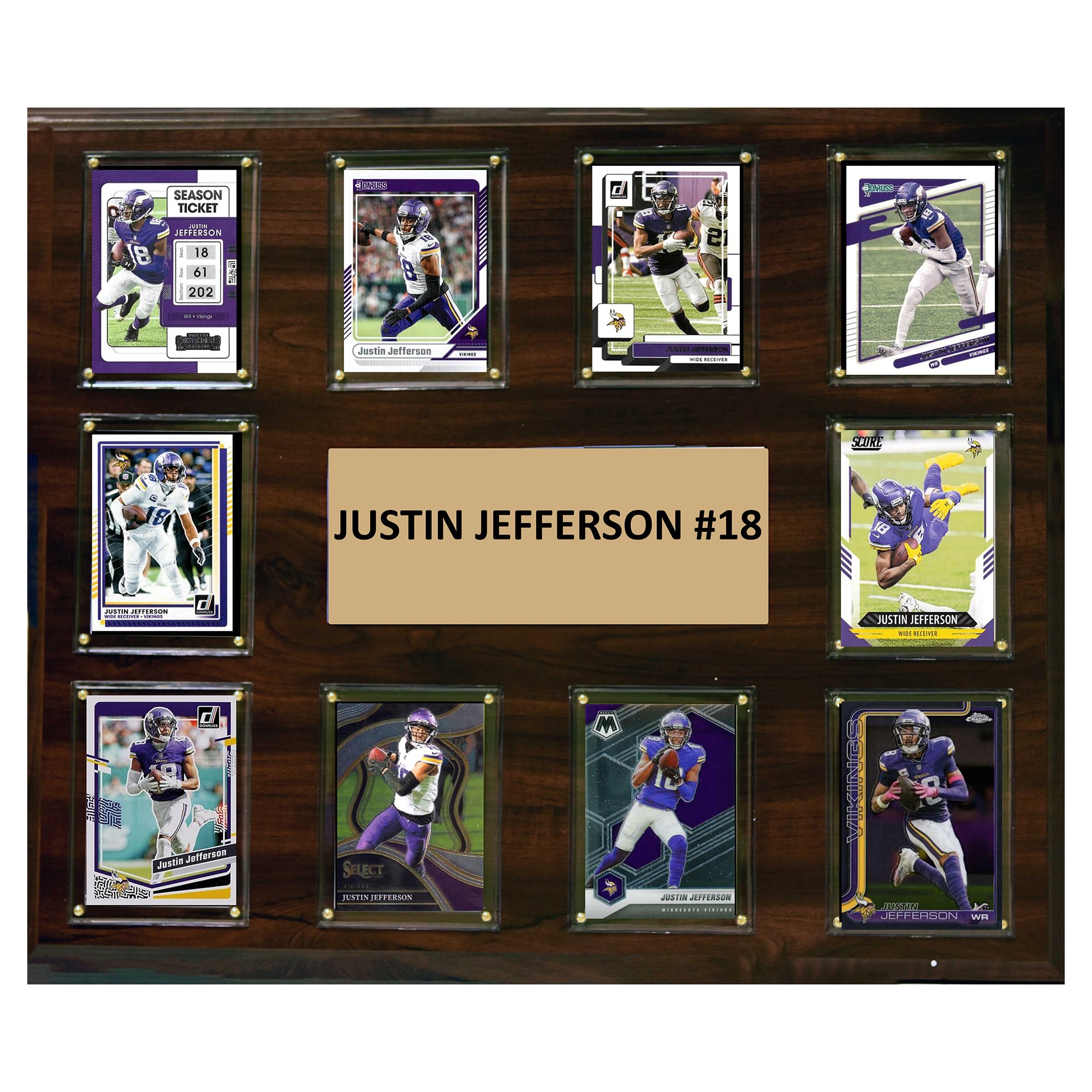 Justin Jefferson Minnesota Vikings 15" x 18" Trading Card Plaque