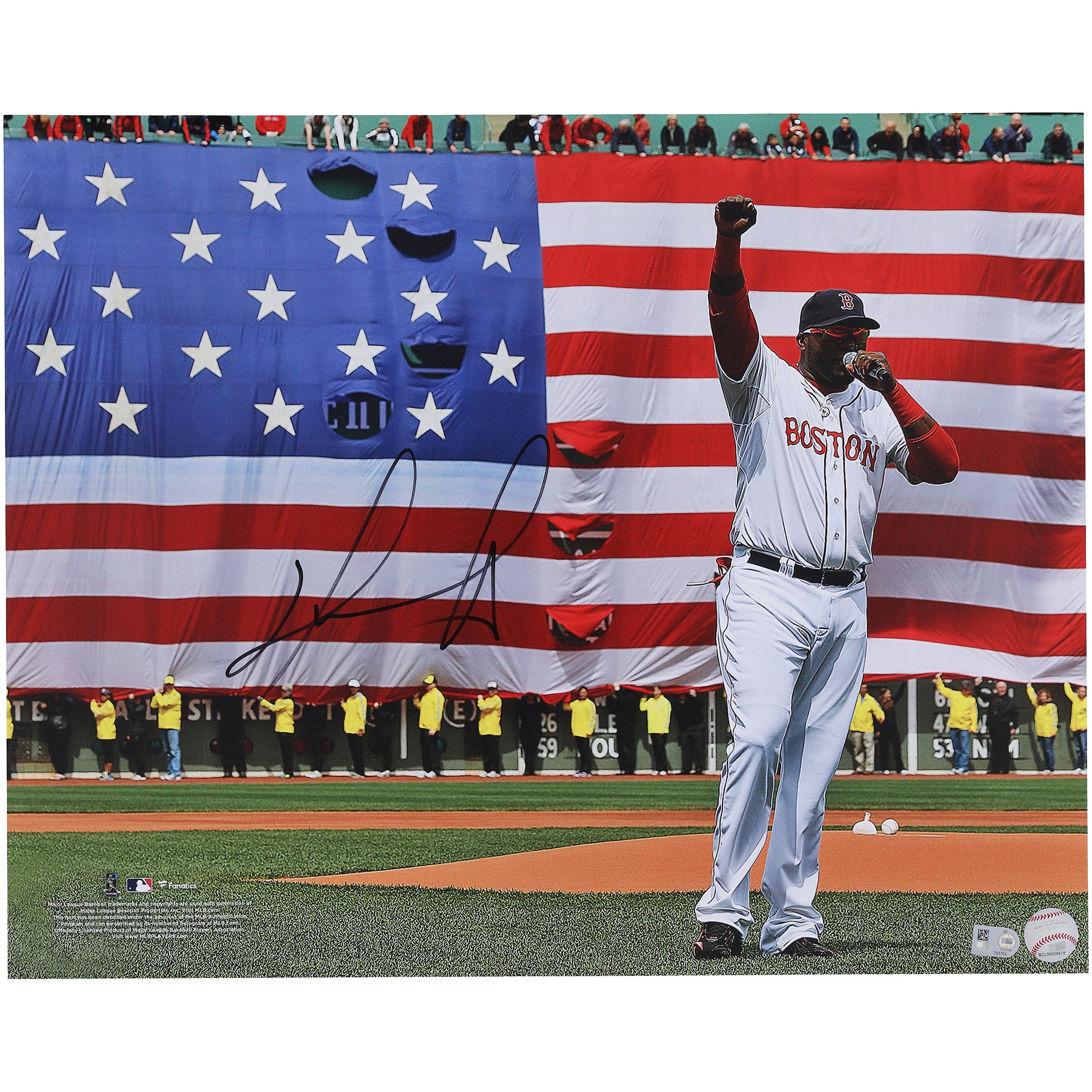David Ortiz Boston Red Sox Autographed 16" x 20" Boston Strong Speech Photograph