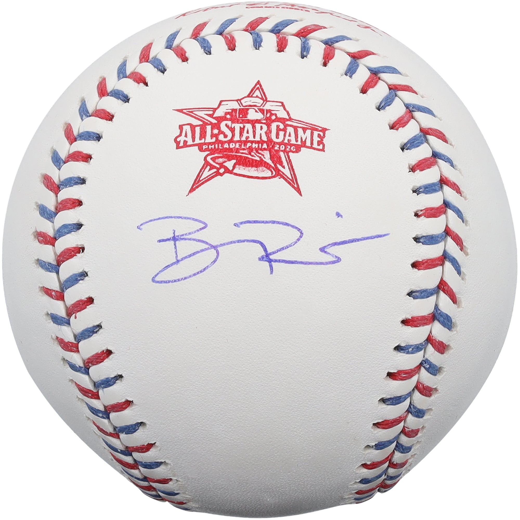 Pelota de béisbol con el logo del Juego de Estrellas de la MLB 2026 autografiada por Ben Rice de los New York Yankees