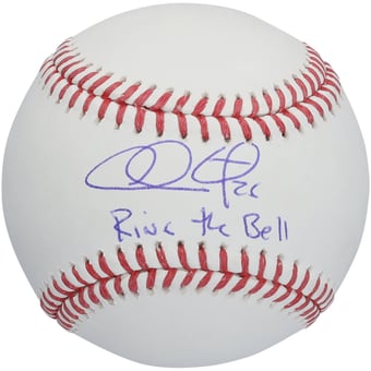 Chase Utley Philadelphia Phillies Autographed Baseball with "Ring The Bell" Inscription