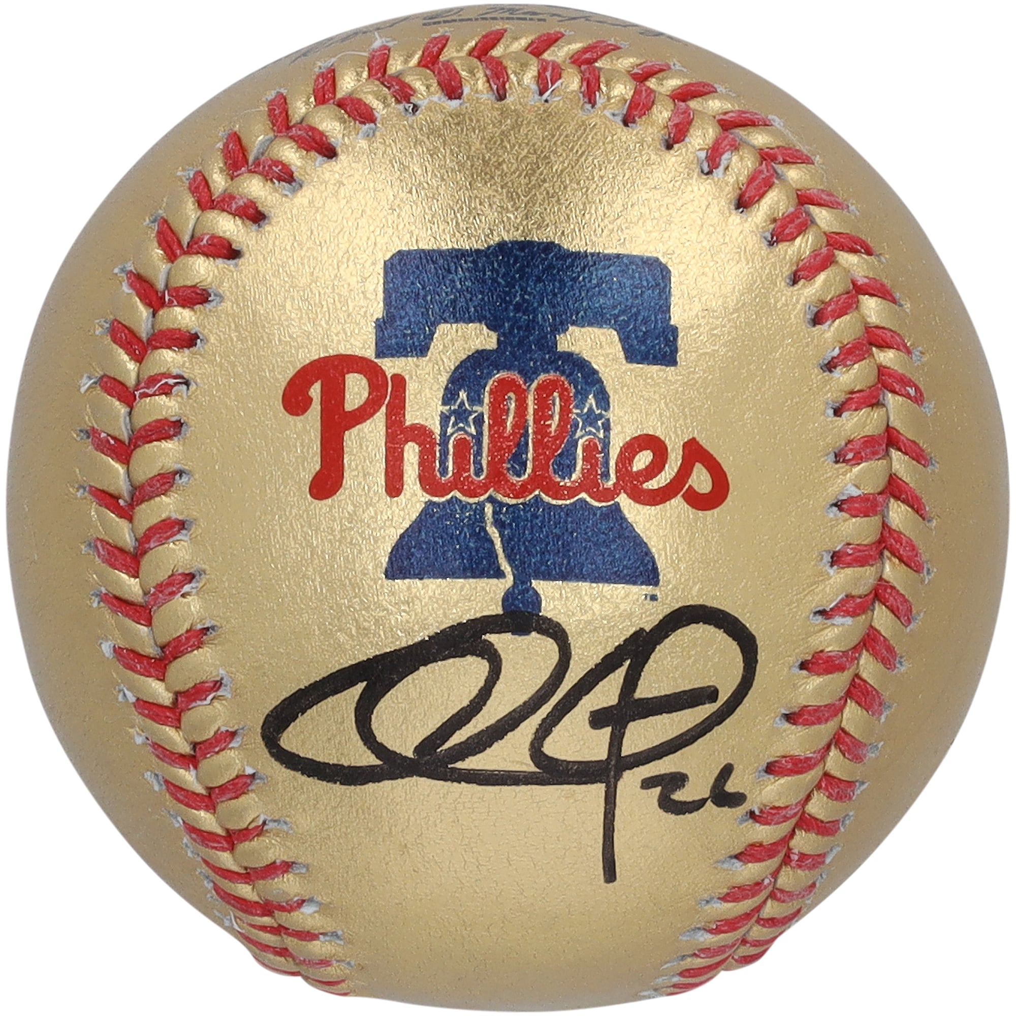 Chase Utley Philadelphia Phillies Autographed Gold Leather Baseball