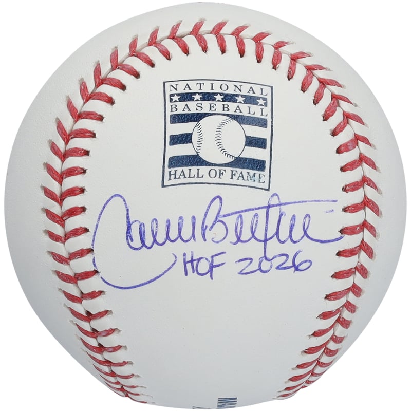 Carlos Beltran New York Mets Autographed Hall of Fame Logo Baseball with "HOF 2026" Inscription