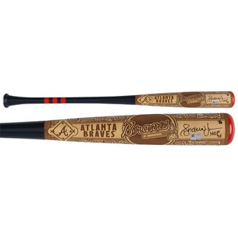 Andruw Jones Atlanta Braves Autographed Pillbox Bat Company Mural Series Bat with "HOF 2026" Inscription