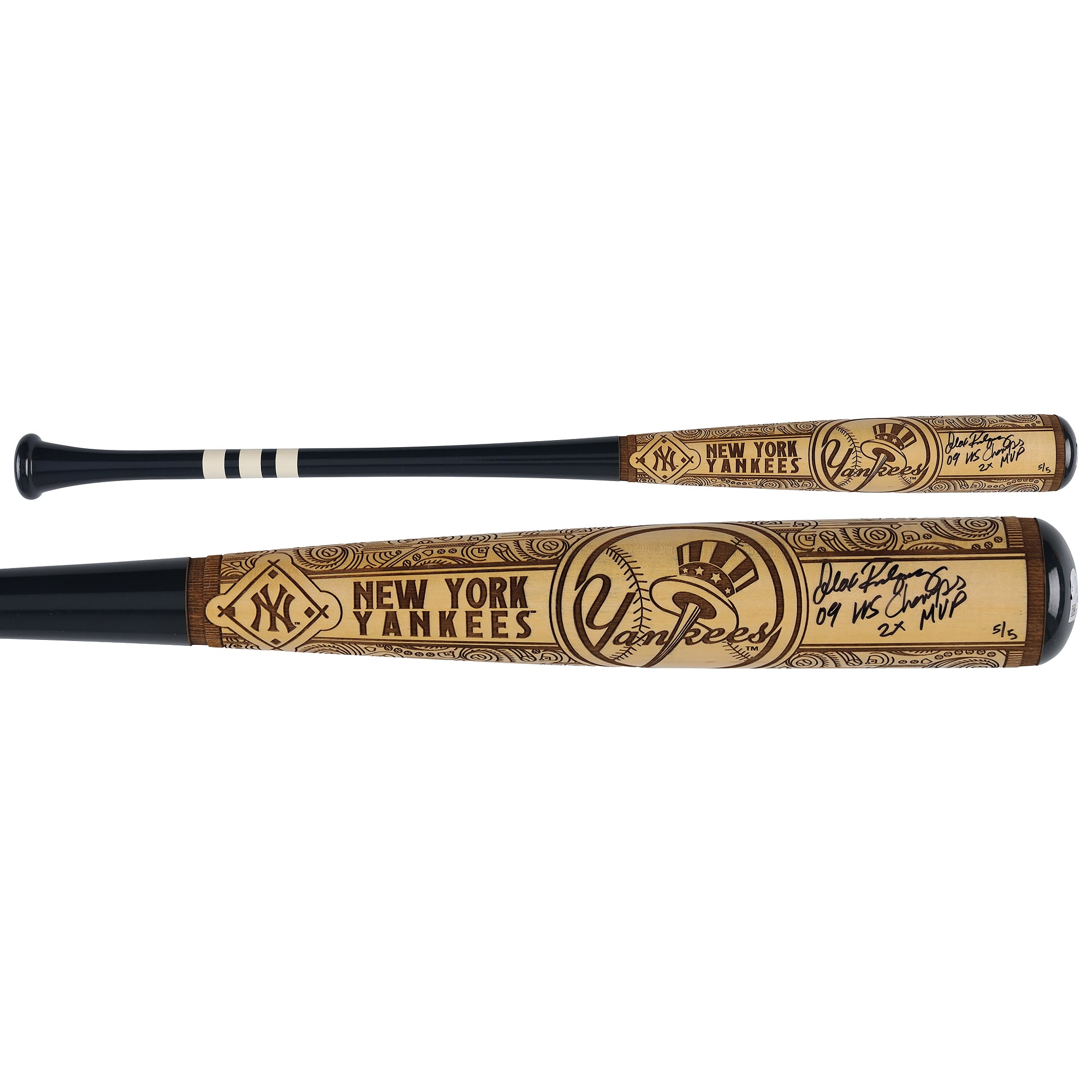 Alex Rodriguez New York Yankees Autographed Pillbox Bat Company Mural Series Bat with Multiple Inscriptions - Limited Edition #5/5