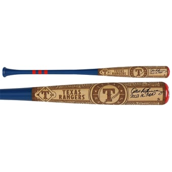 Alex Rodriguez Texas Rangers Autographed Pillbox Bat Company Mural Series Bat with "03 AL MVP" Inscription
