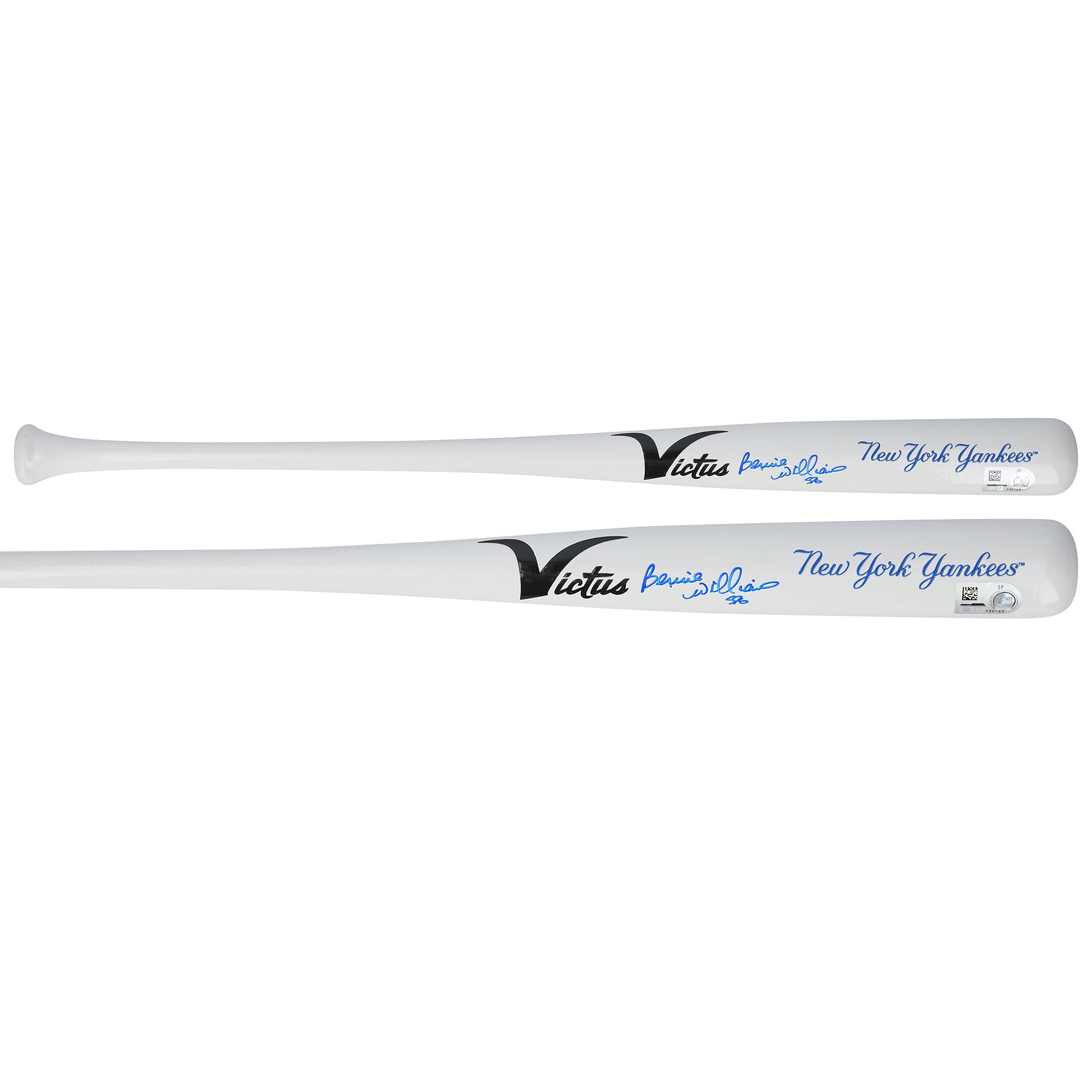 Bernie Williams New York Yankees Autographed Victus Team ID Mini Bat