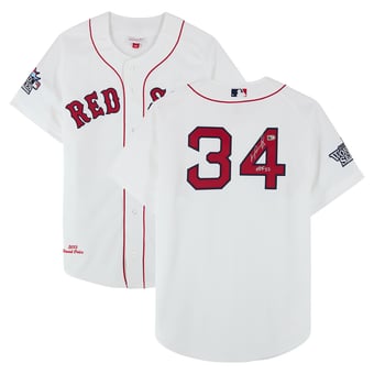 "David Ortiz Boston Red Sox Autographed White Mitchell & Ness 2013 Authentic Jersey with ""HOF 22"" Inscription"