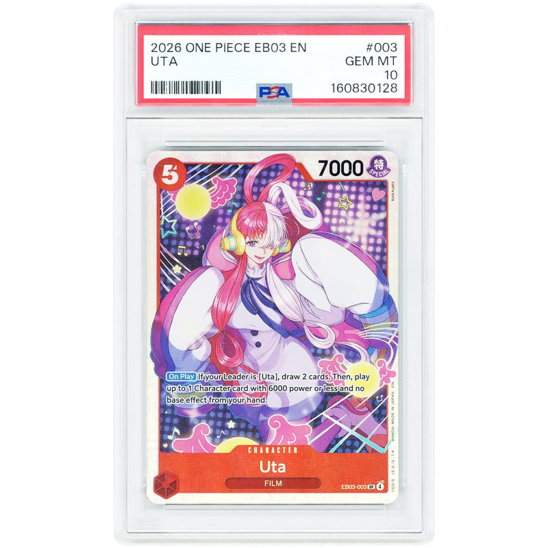 Uta 2026 One Piece Heroine's Edition Secret Rare #EB03-003 PSA Authenticated 10 Card