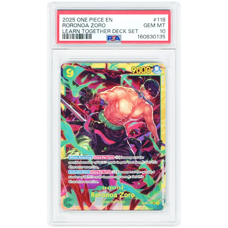 Roronoa Zoro 2025 One Piece Wings of the Captain SEC #OP06-118 PSA Authenticated 10 Card
