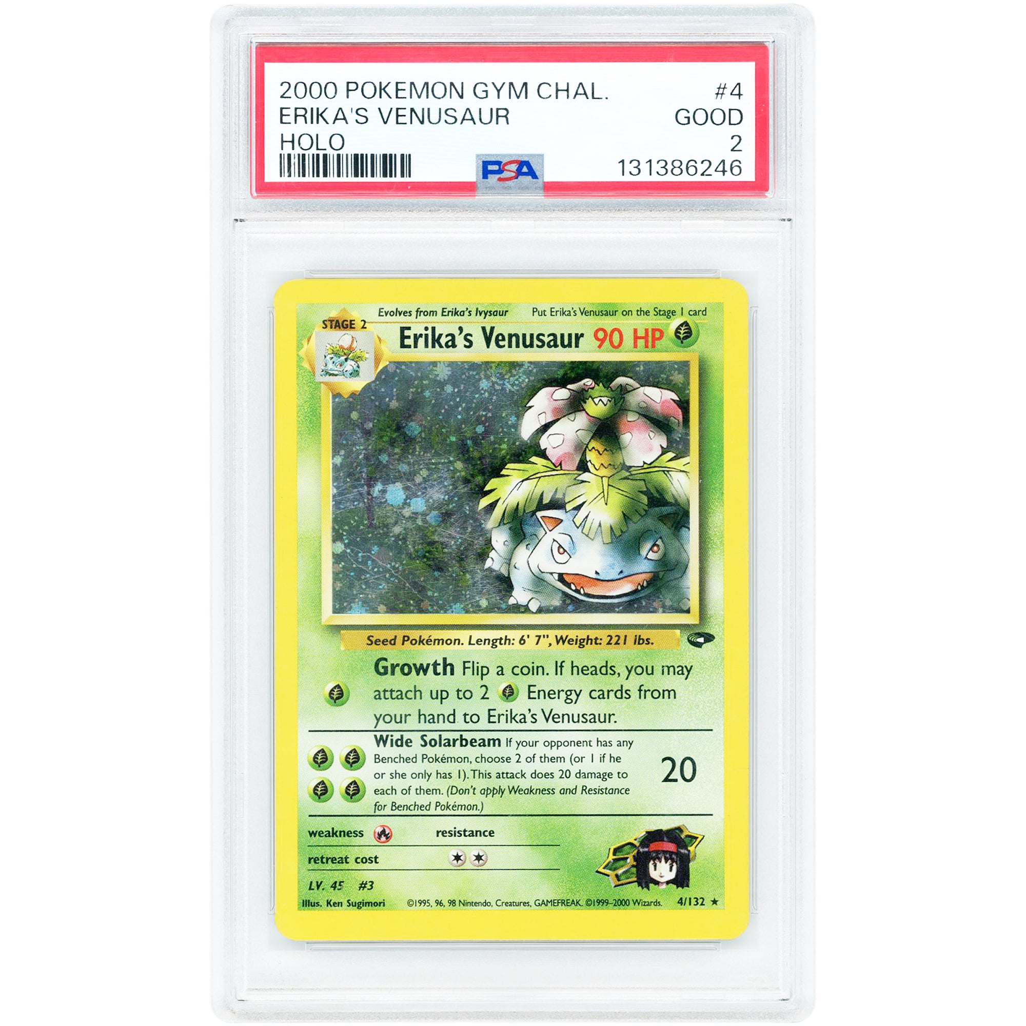 Erika's Venusaur 2000 Pokemon Gym Challenge Holo Rare #4 PSA Authenticated Card