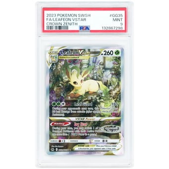 Leafeon VSTAR 2023 Pokemon Crown Zenith Galarian Gallery Ultra Rare #GG35 PSA Authenticated 9 Card
