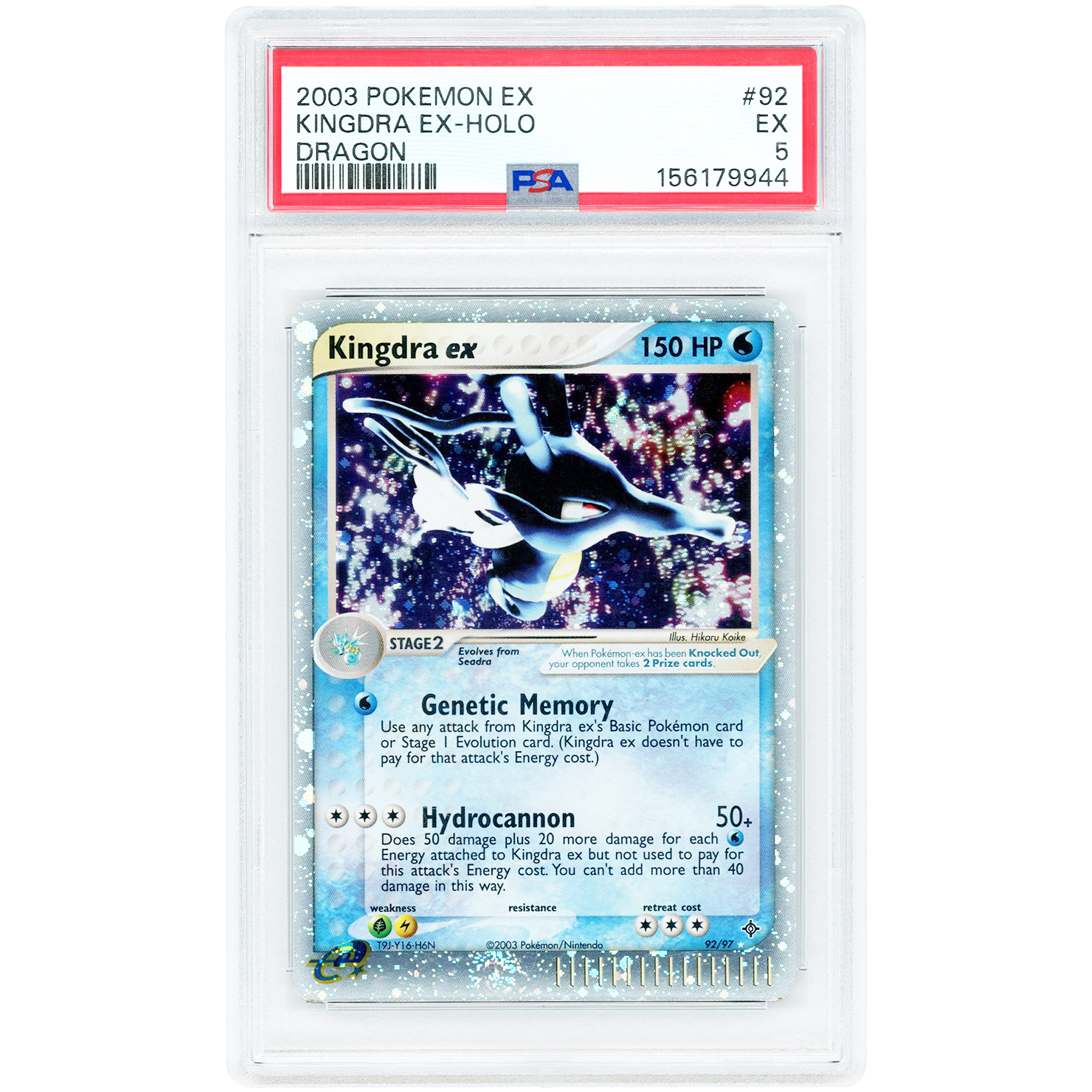 Kingdra ex 2003 Pokemon EX Dragon Ultra Rare #92 PSA Authenticated 5 Card