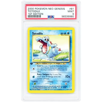Totodile 2000 Pokemon Neo Genesis Common #81 PSA Authenticated 9 Card