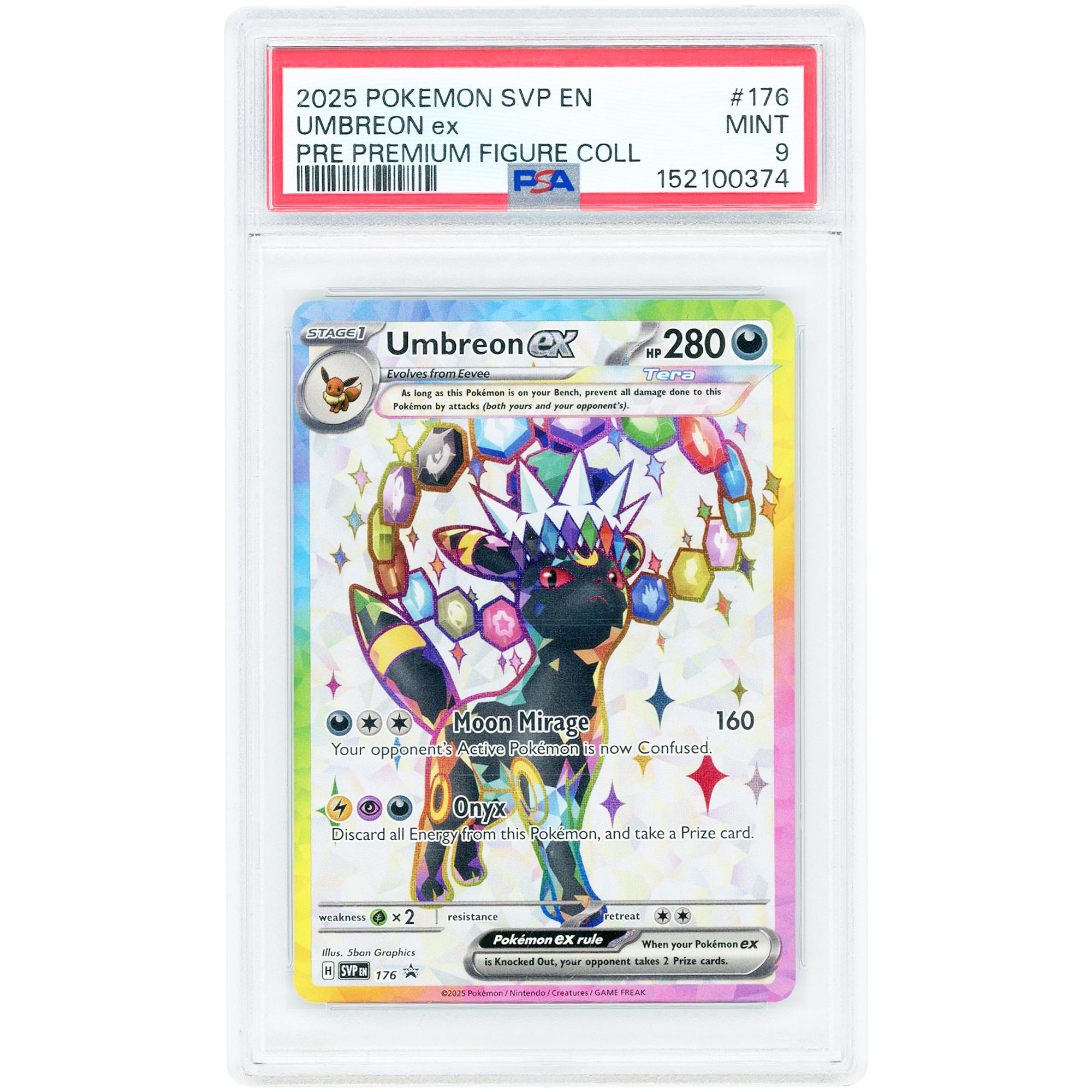 Umbreon ex 2025 Pokemon Scarlet & Violet Promo #176 PSA Authenticated 9 Card