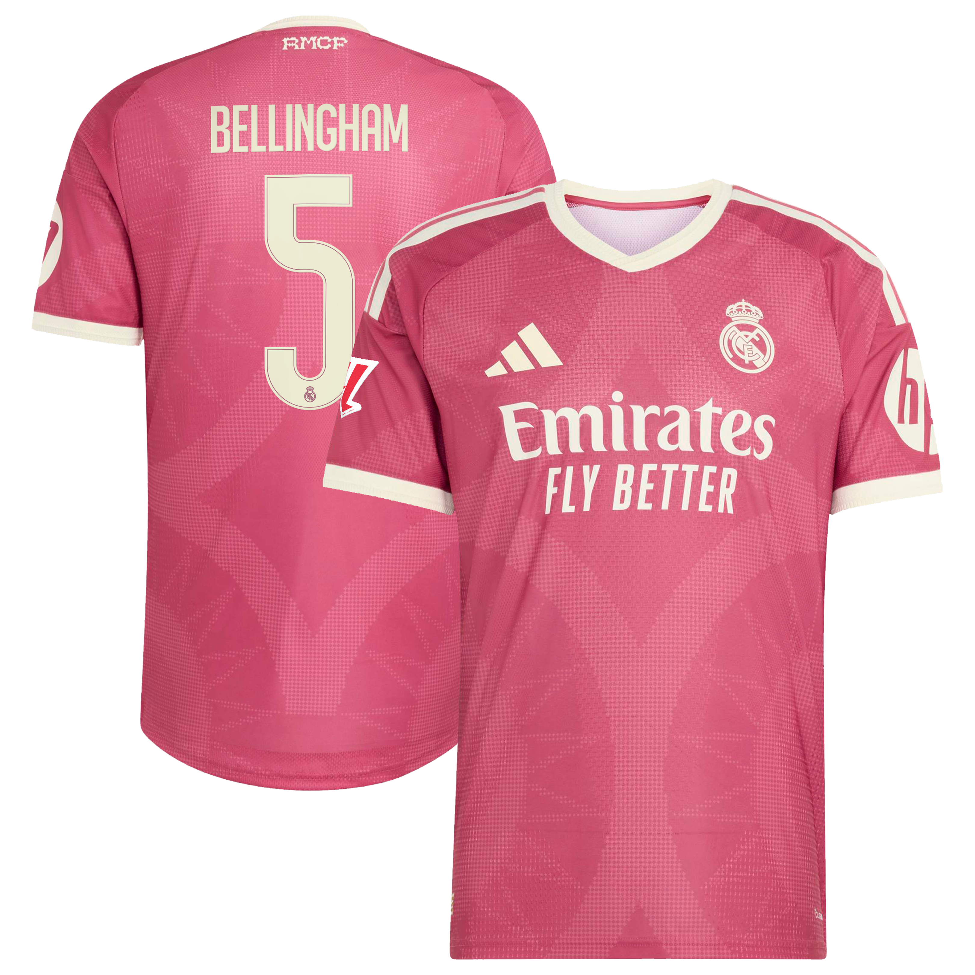 Men's adidas Jude Bellingham Pink Real Madrid 2026/27 Third On-Field Authentic Jersey