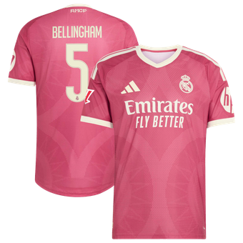 Men's adidas Jude Bellingham Pink Real Madrid 2026/27 Third On-Field Authentic Jersey