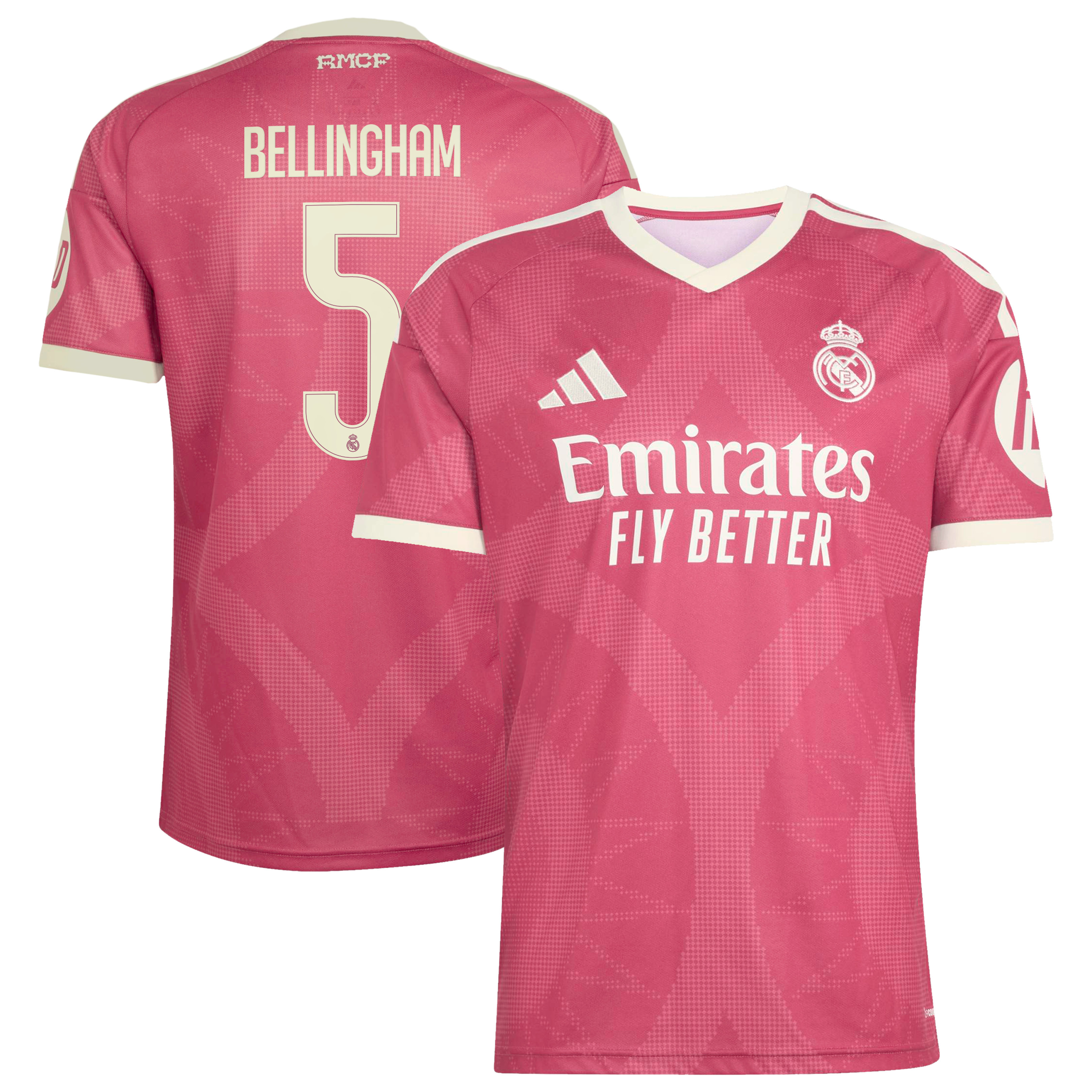 Men's adidas Jude Bellingham Pink Real Madrid 2026/27 Third Replica Jersey