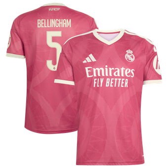 Men's adidas Jude Bellingham Pink Real Madrid 2026/27 Third Replica Jersey