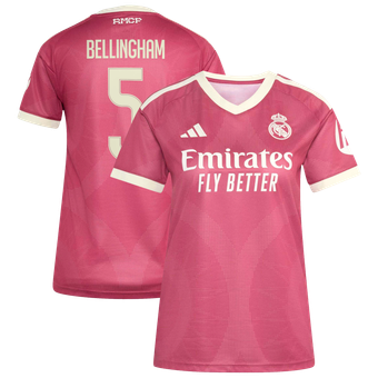 Women's adidas Jude Bellingham Pink Real Madrid 2026/27 Third Replica Jersey
