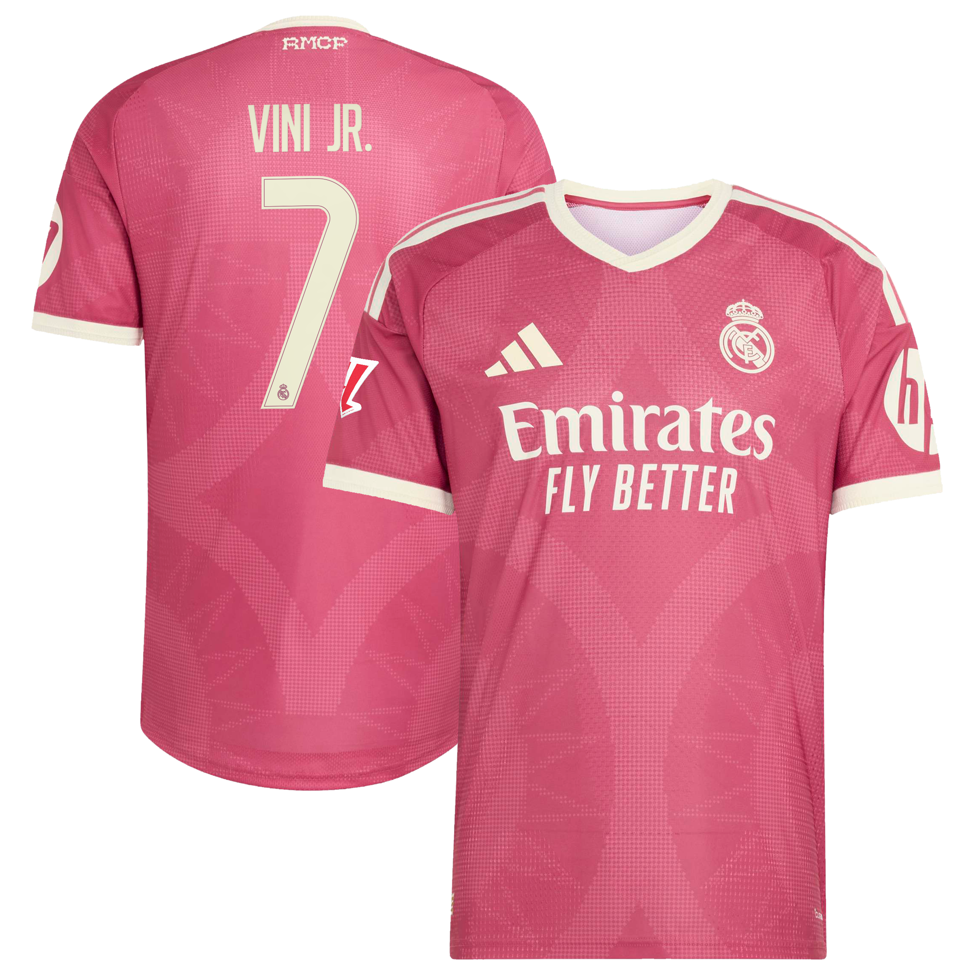 Men's adidas Vini Jr. Pink Real Madrid 2026/27 Third On-Field Authentic Jersey