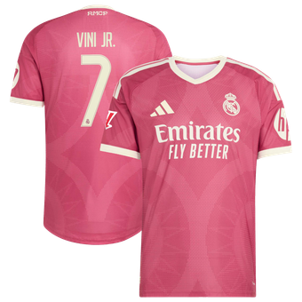 Men's adidas Vini Jr. Pink Real Madrid 2026/27 Third On-Field Authentic Jersey