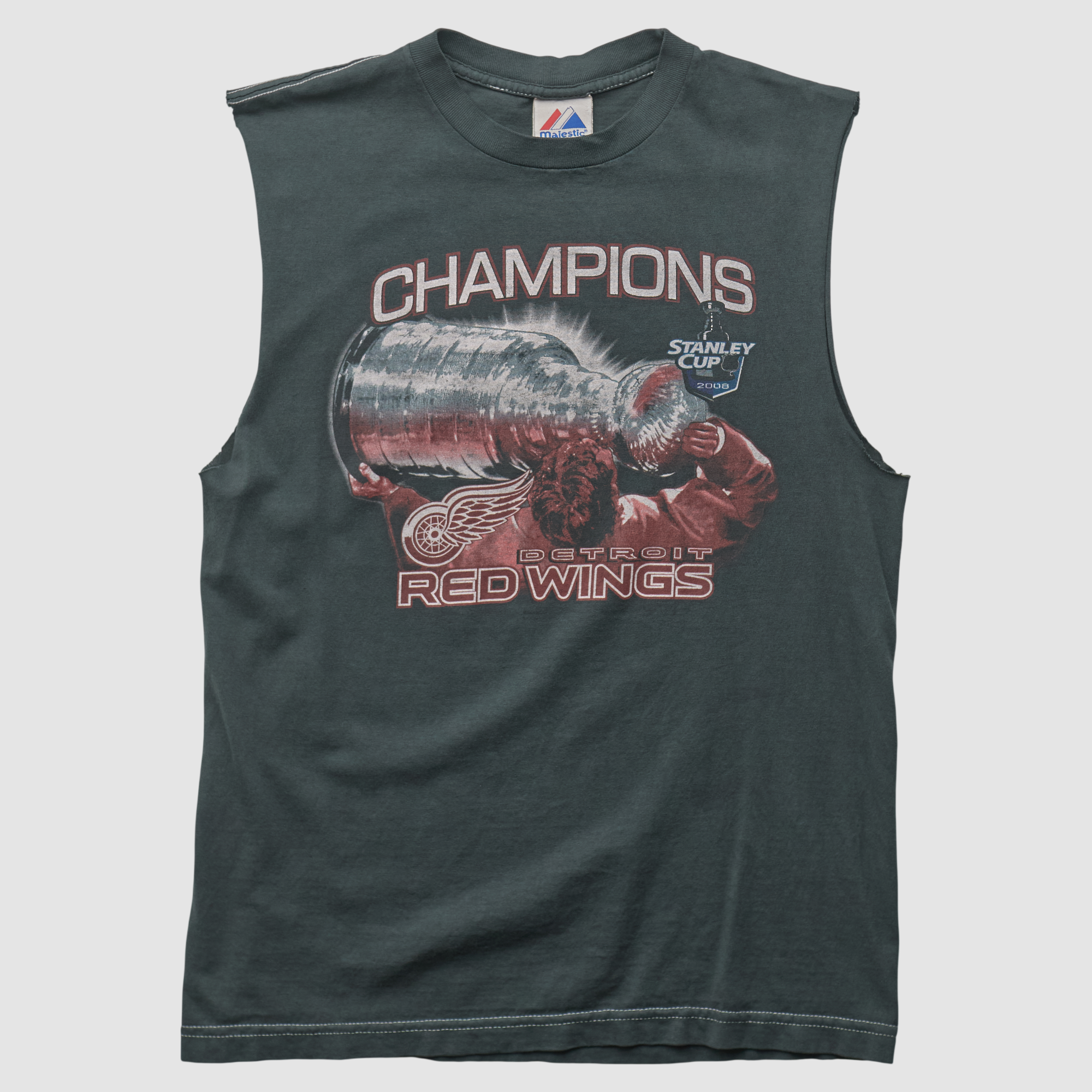 Detroit Red Wings Majestic 2008 Tank – Charcoal – S by Fanatics Real Vintage