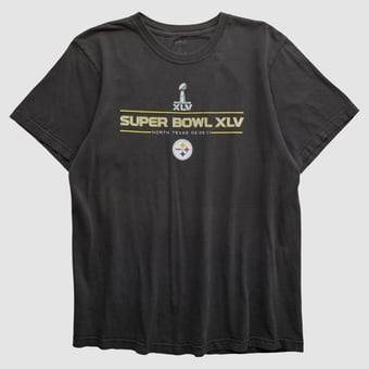 Super Bowl Reebok 2011 T-shirt - Black - L by Fanatics Real Vintage