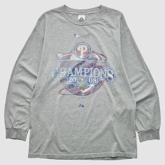 World Series Alstyle 2008 Long Sleeve T-shirt - Heather Gray - L by Fanatics Real Vintage