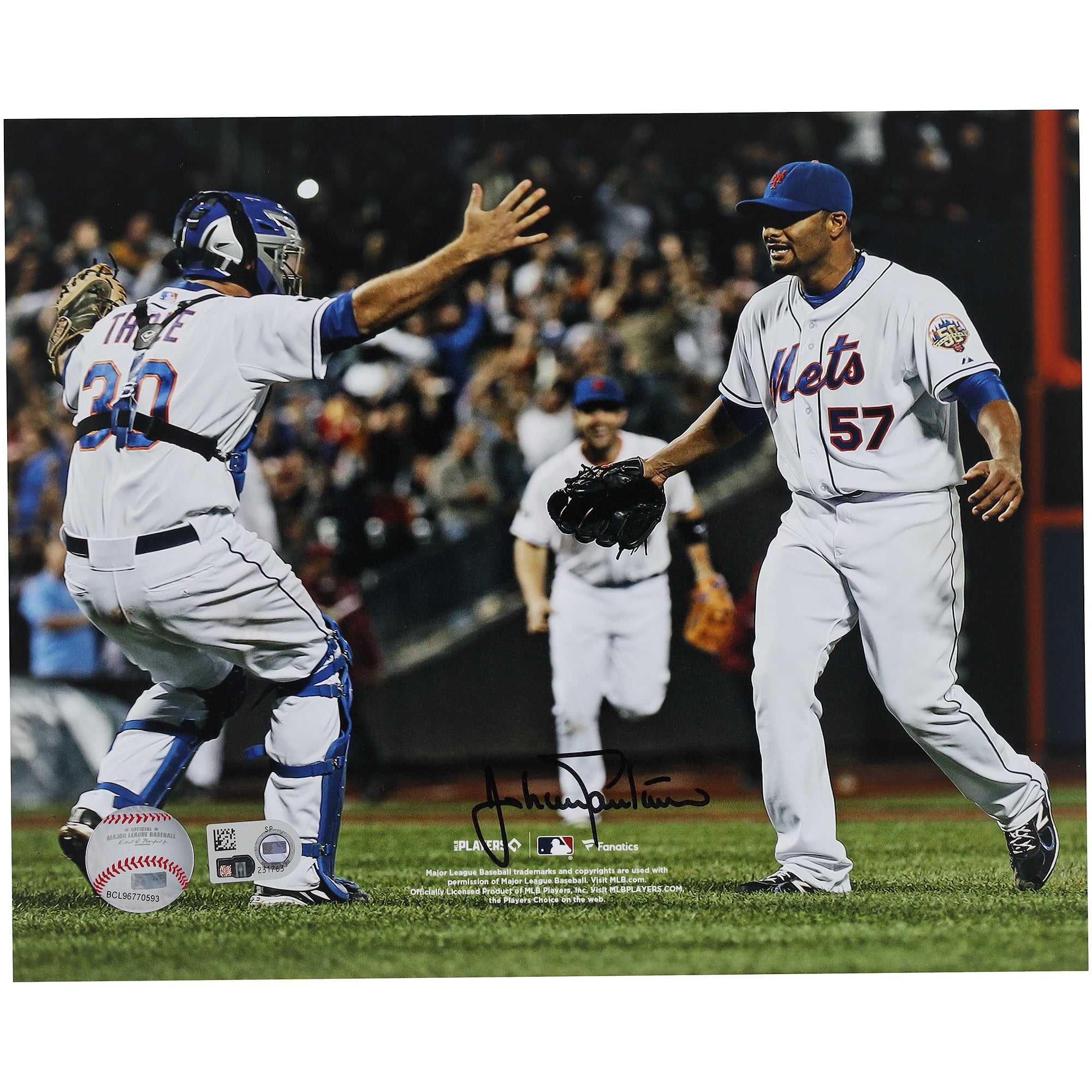 Johan Santana New York Mets Autographed 8" x 10" No Hitter Celebration Photograph