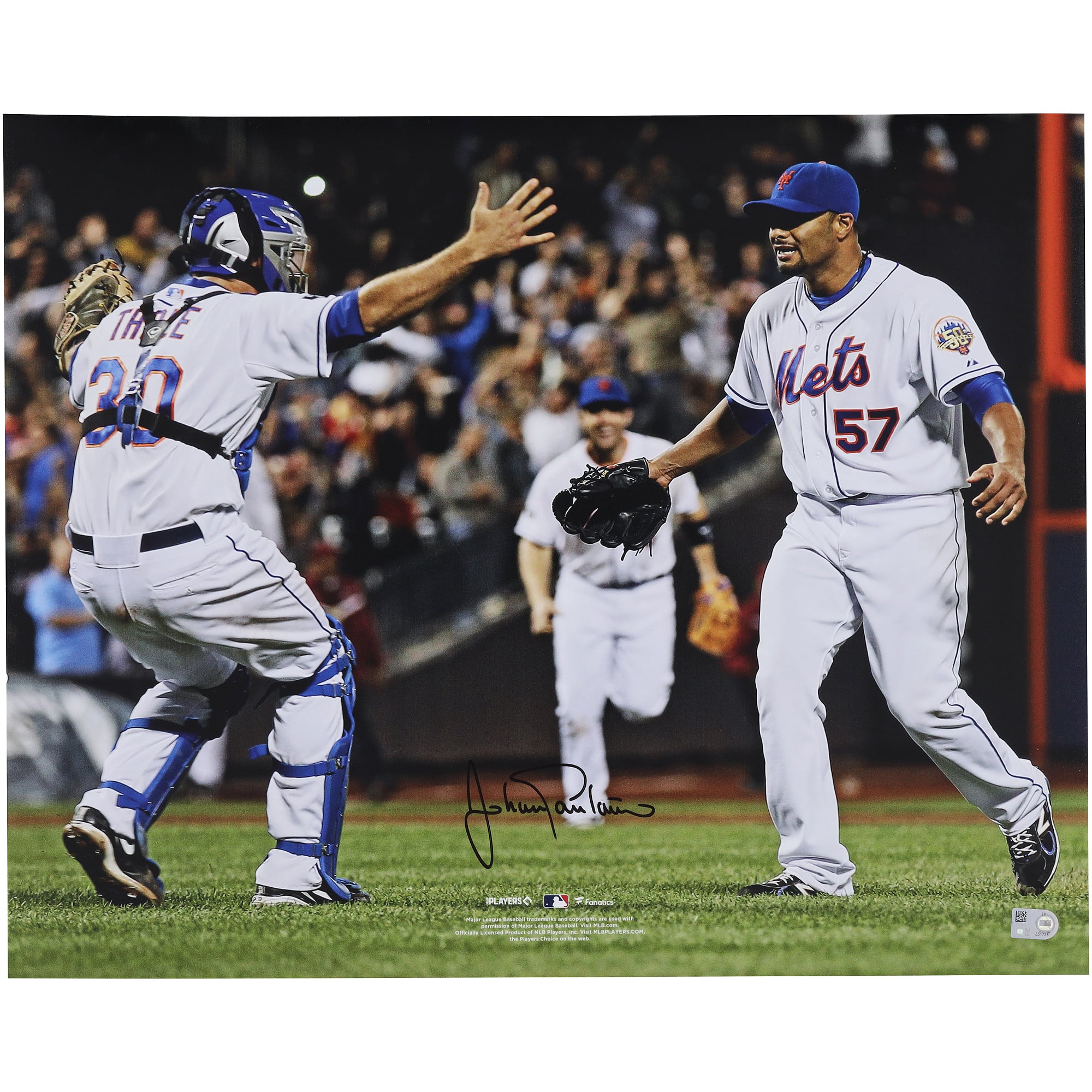 Johan Santana New York Mets Autographed 16" x 20" No Hitter Celebration Photograph