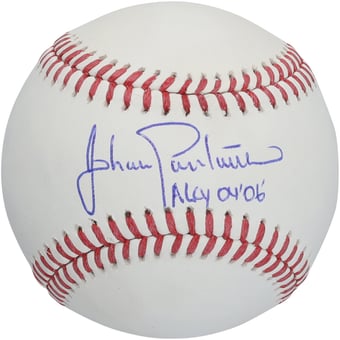"Johan Santana Minnesota Twins Autographed Baseball with ""AL Cy Young 04', 06'"" Inscription"
