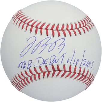 Jose Reyes New York Mets Autographed Baseball with "MLB Debut 6/10/2003" Inscription