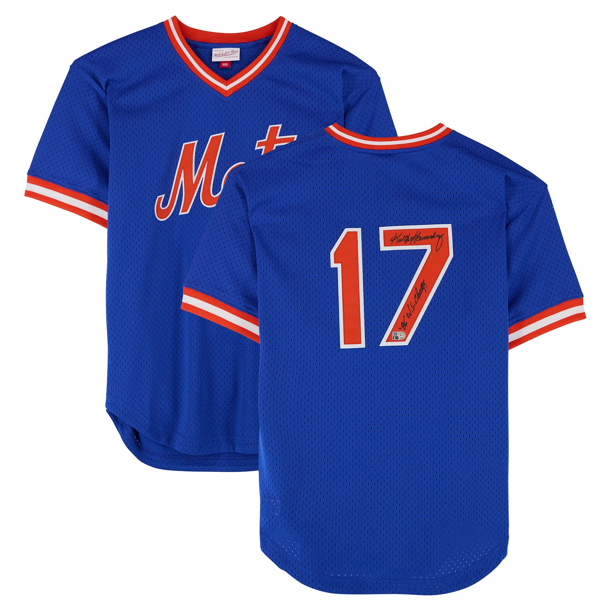 Keith Hernandez New York Mets Autographed Royal Mitchell & Ness Batting Practice Jersey with "86 WS Champs" Inscription