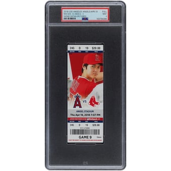Shohei Ohtani Los Angeles Angels April 19, 2018 PSA Authenticated 9 Ticket