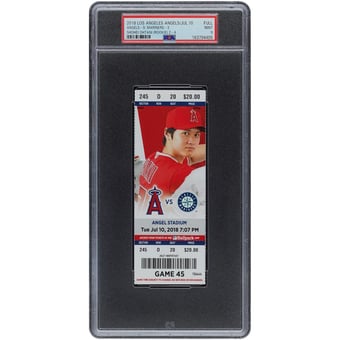 Shohei Ohtani Los Angeles Angels July 10, 2018 PSA Authenticated 9 Ticket