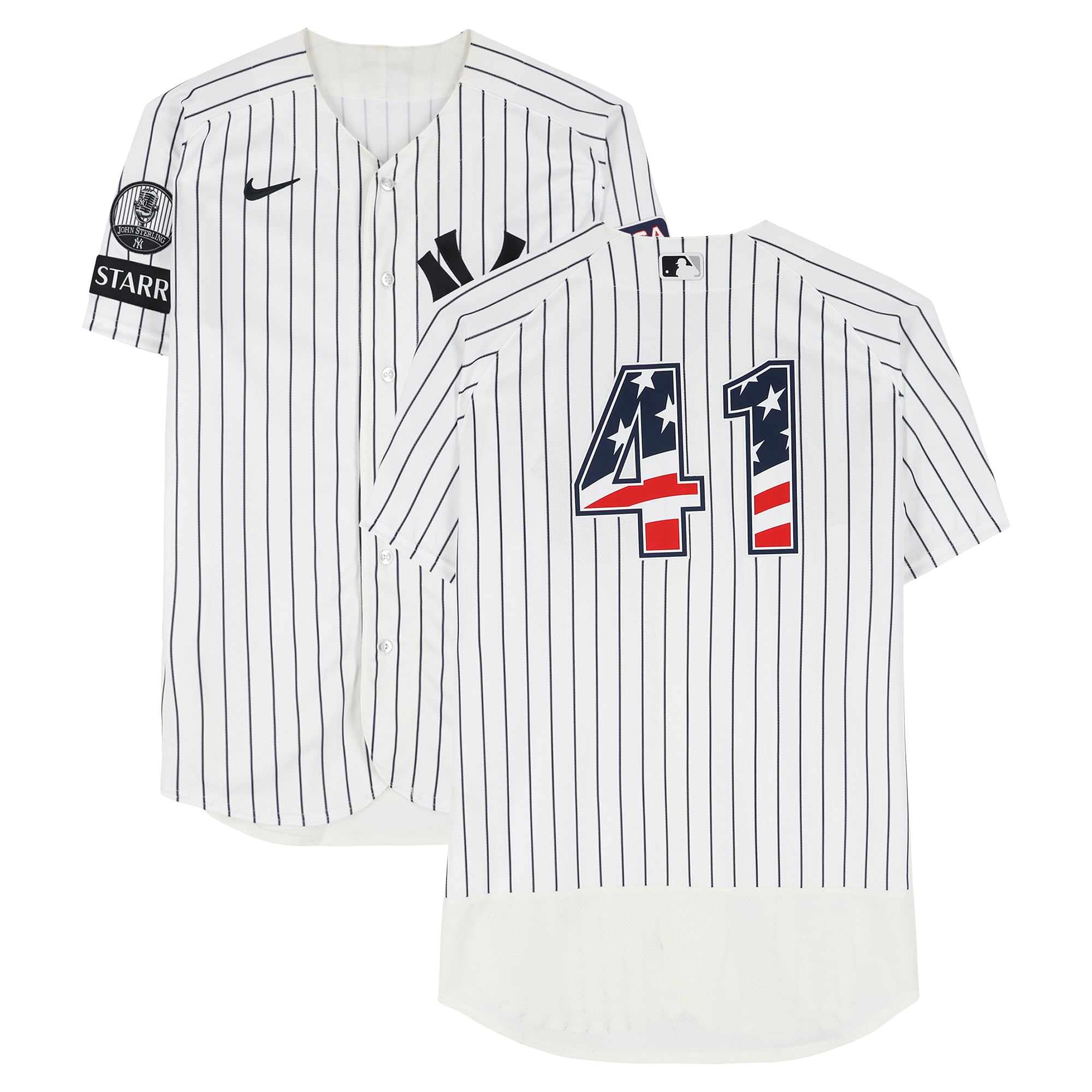 Tim Hill New York Yankees Game-Used #41 White Nike Pinstripe Jersey vs. Minnesota Twins on July 4, 2026