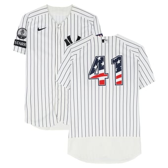 Tim Hill New York Yankees Game-Used #41 White Nike Pinstripe Jersey vs. Minnesota Twins on July 4, 2026