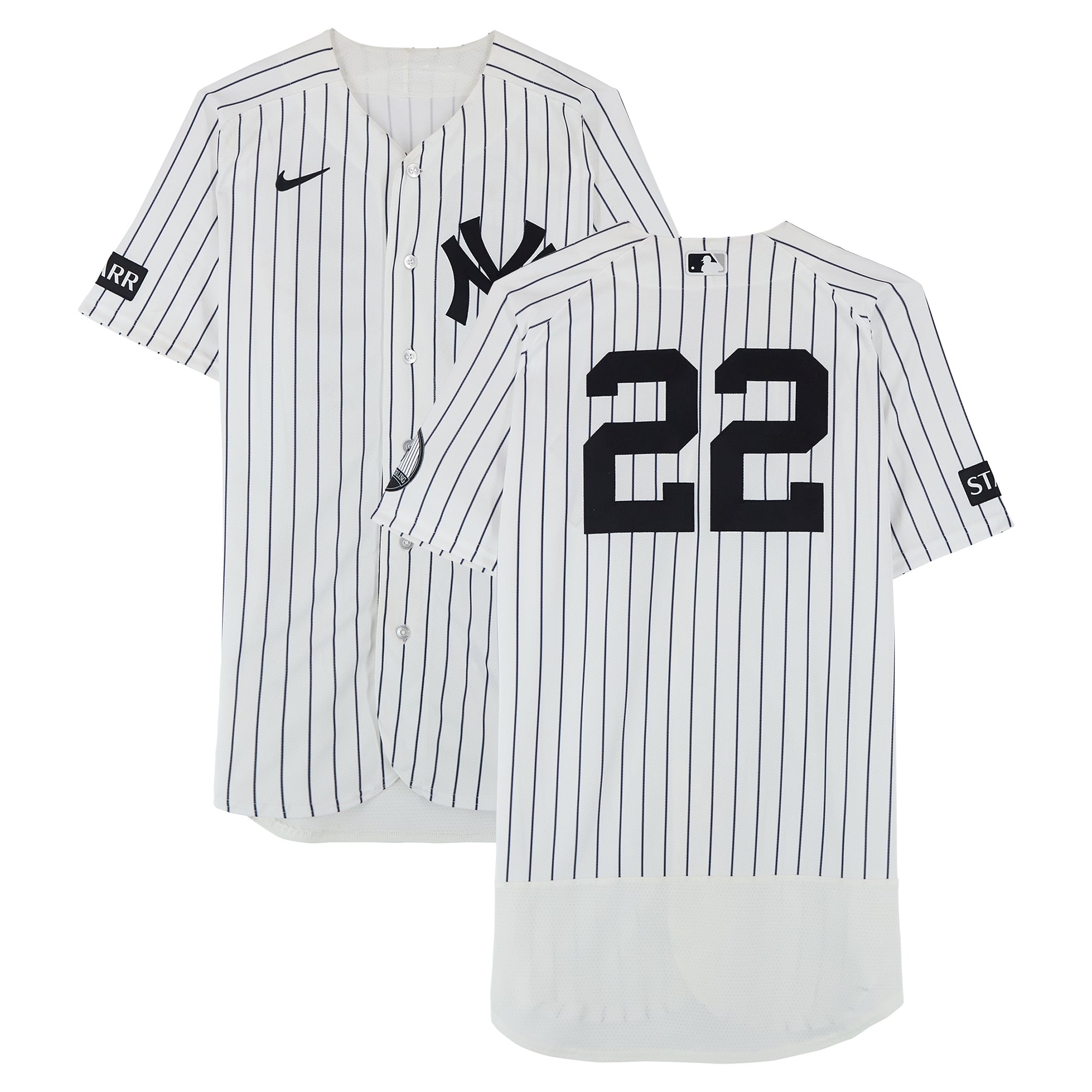 Ben Rice New York Yankees Game-Used #22 White Nike Pinstripe Jersey vs. Minnesota Twins on July 5, 2026