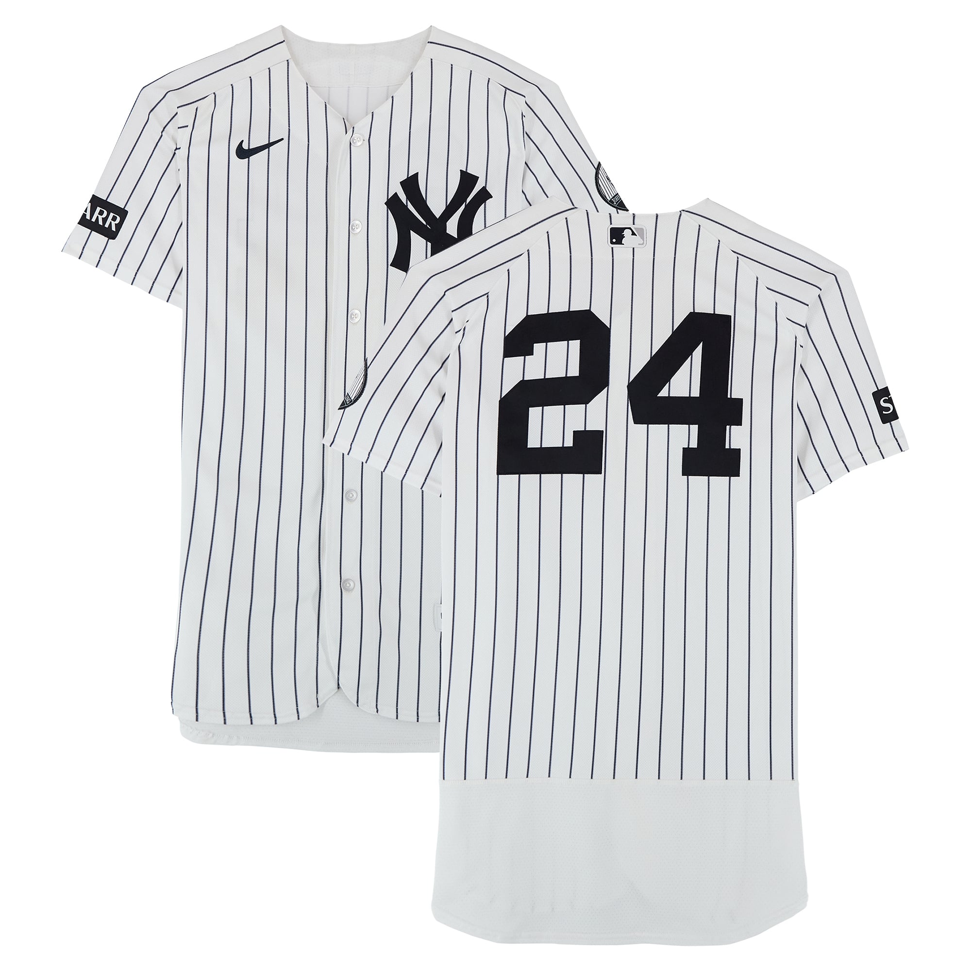 Jasson Domínguez New York Yankees Game-Used #24 White Nike Pinstripe Jersey vs. Minnesota Twins on July 5, 2026