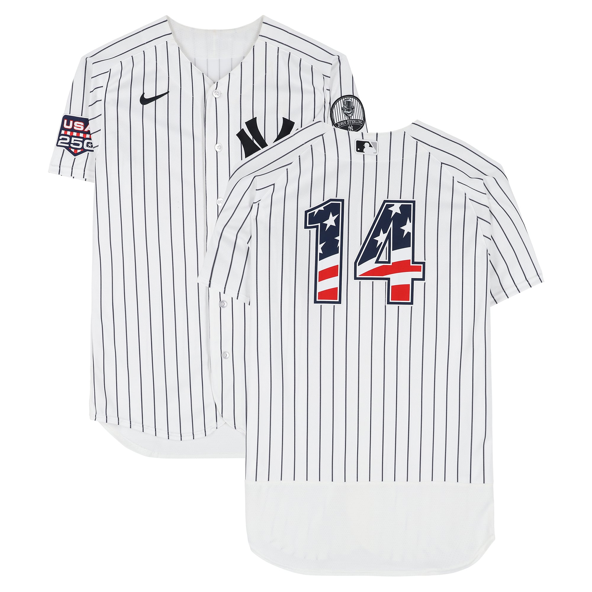 Amed Rosario New York Yankees Game-Used #14 White Nike Pinstripe Jersey vs. Minnesota Twins on July 4, 2026