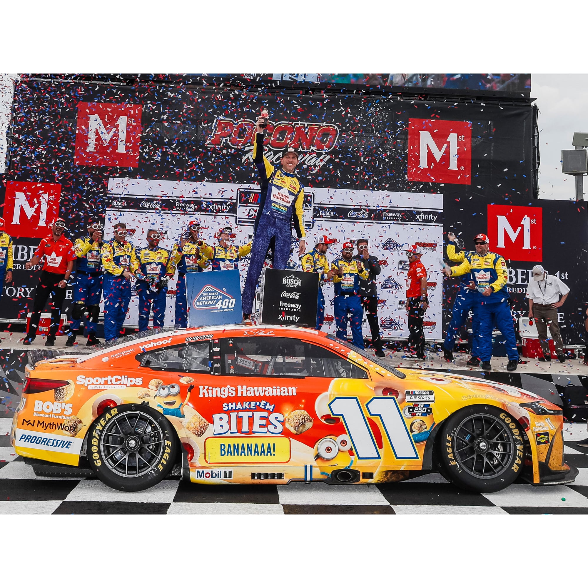 Action Racing Denny Hamlin 2026 #11 King’s Hawaiian “Shake ‘Em Bites The Great American Getaway 400 Race Win 1:24 Regular Paint Die-Cast Toyota Camry XSE Action Racing Denny Hamlin 2026 #11 King’s Hawaiian “Shake ‘Em Bites The Great American Getaway 400 Race Win 1:24 Regular Paint Die-Cast Toyota Camry XSE